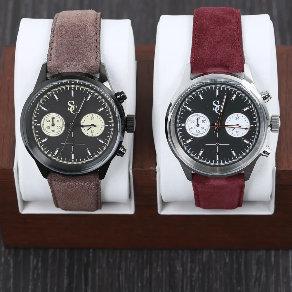 SC klokke i semsket skinn - Red/Dark - Bilde 2