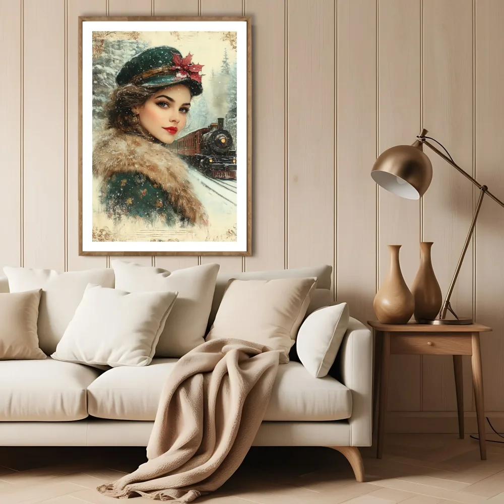 VINTERREISE I NOSTALGISK STIL – VINTAGE KUNSTPLAKAT OG LERRET - Bilde 2
