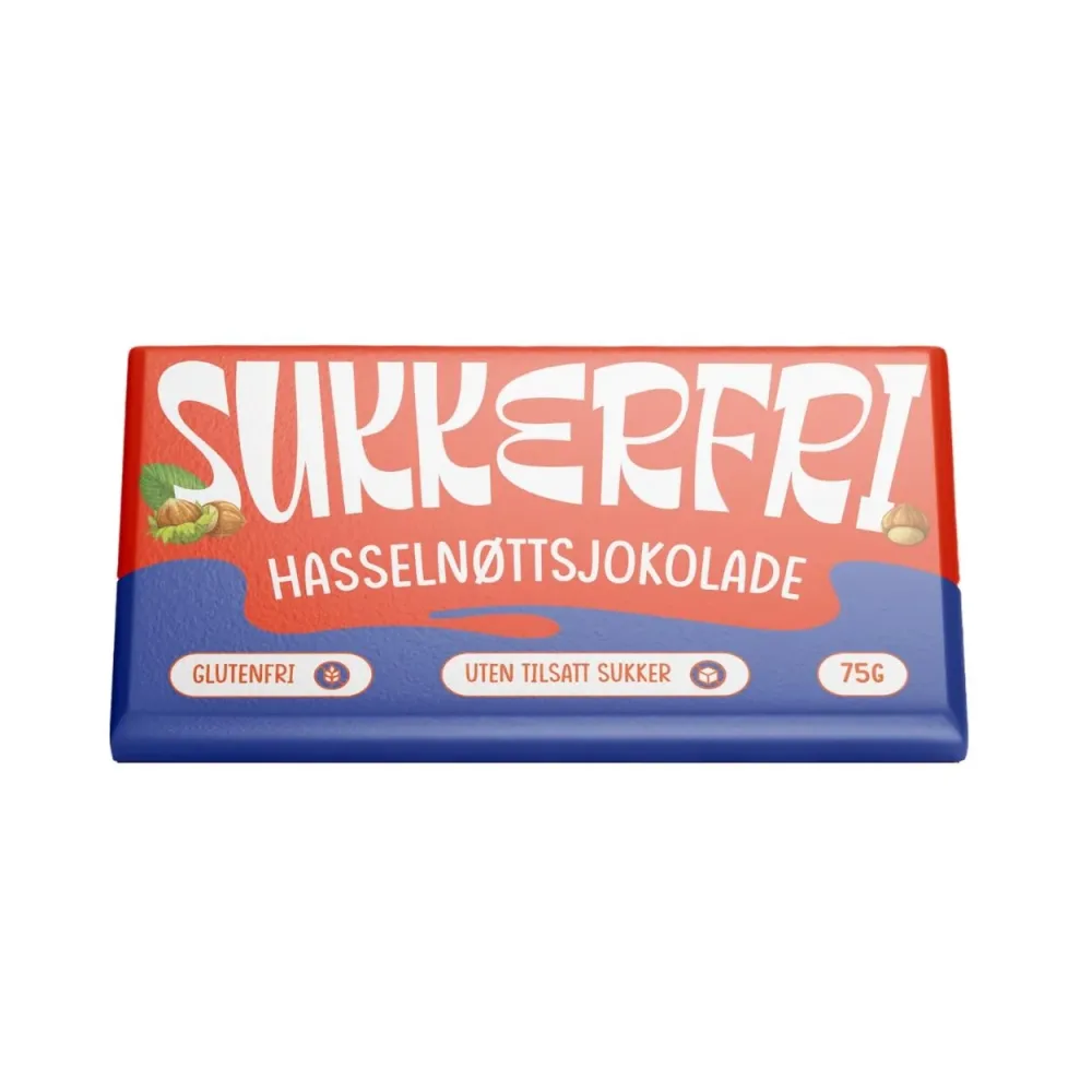 Sukkerfri HASSELNØTTSJOKOLADE 75g 1x22 - Bilde 3