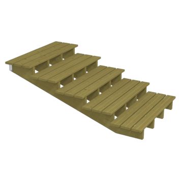 TERRASSETRAPP PLUS 5-STEG 19° TRYKKIMPREGNERT 196X68X120CM TERRASSETRAPP PLUS 5-STEG 19° TRYKKIMPREGNERT 196X68X120CM