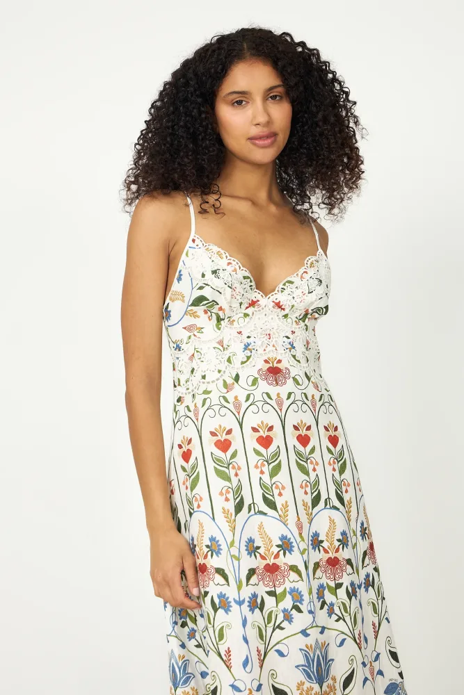 Midi Dress - Stitched Garden Off-White - Bilde 3