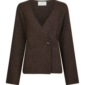 Marie Louise Knit Cardigan – Brown Melange