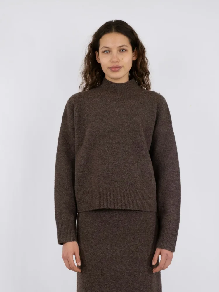 Paulina Knit Blouse - Brown Melange - Bilde 3