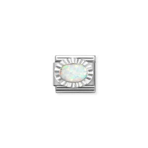 Nomination – Link STONES 925 Sterling silver WHITE OPAL