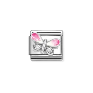 Nomination – Link SYMBOLS enamel, cz and 925 sterling silver BUTTERFLY PINK WHITE Nomination – Link SYMBOLS enamel, cz and 925 sterling silver BUTTERFLY PINK WHITE