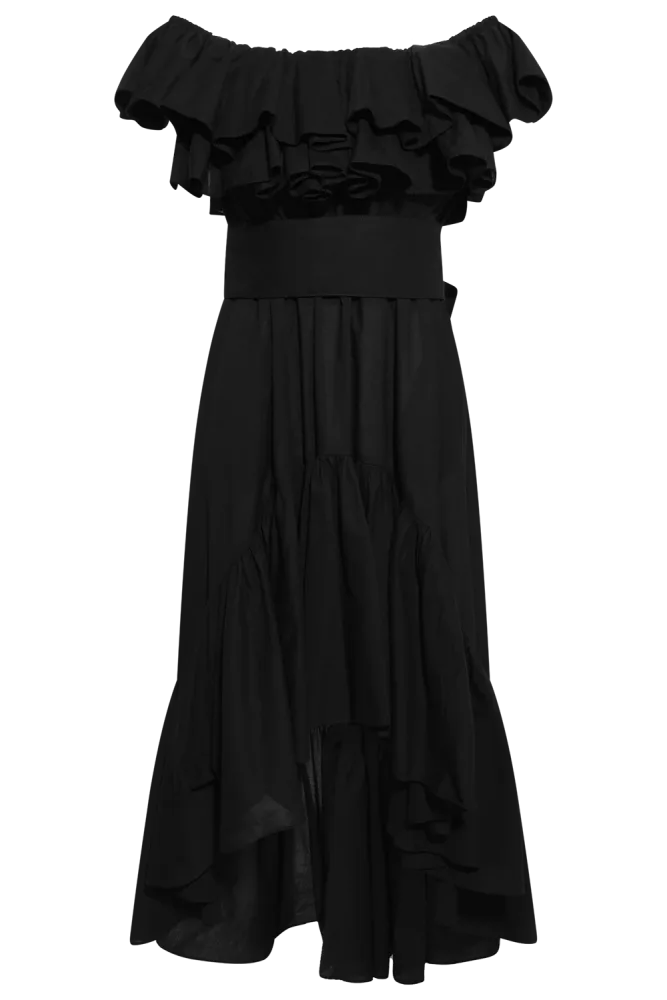 Cotton Senorita Dress - Washed Black