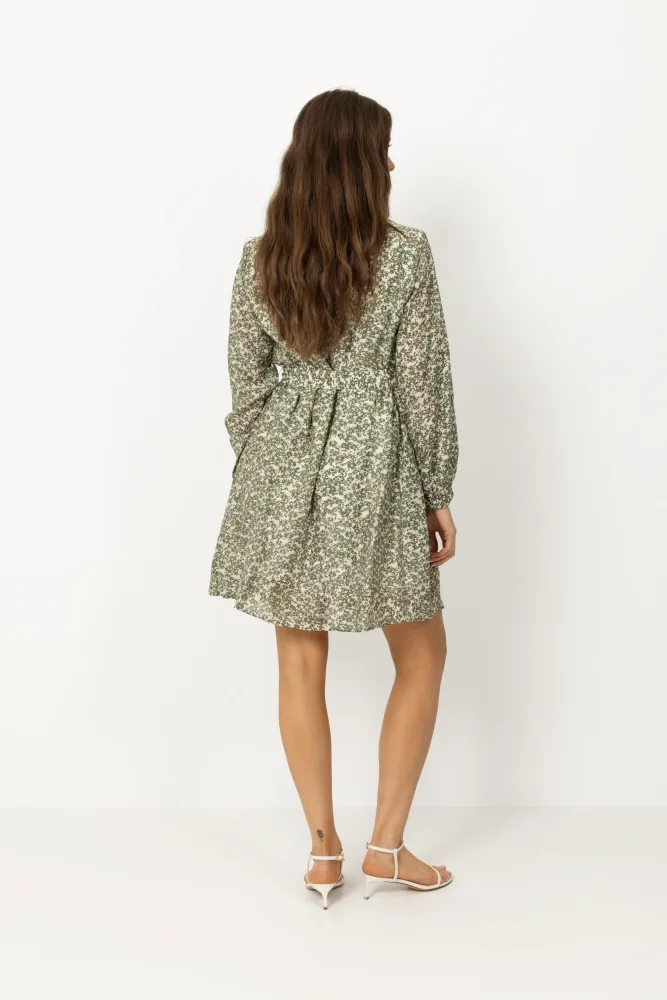 Seraphina V Dress Aop - Egret Flower - Bilde 3