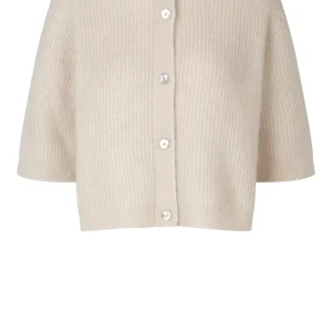 Andrea Knit Rib Cardigan – Pumice Stone
