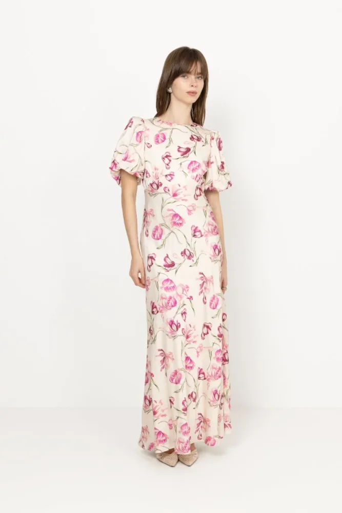 Freja Pouf Sleeve Maxi Dress - Tulip Pink - Bilde 2