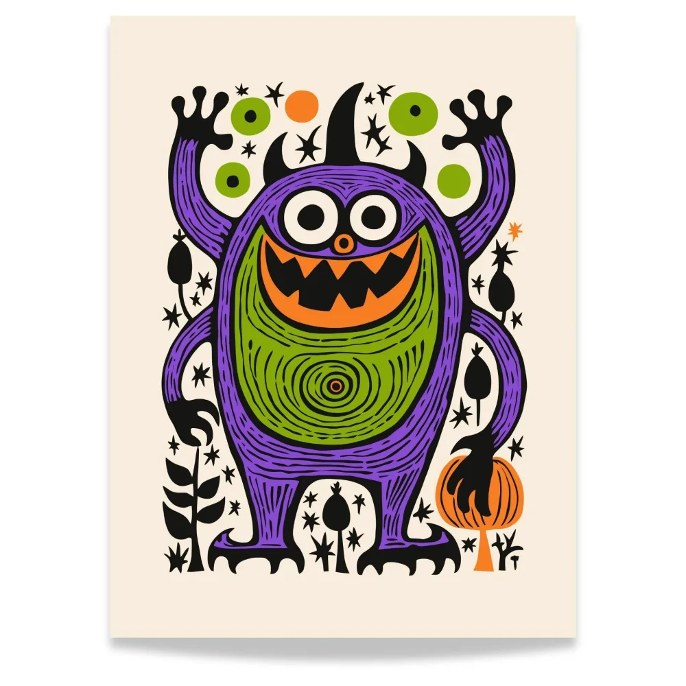 MORSOM VEGGDEKOR - HALLOWEEN MONSTER PLAKAT