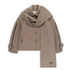 Dew Scarf Detailed Jacket – Stone