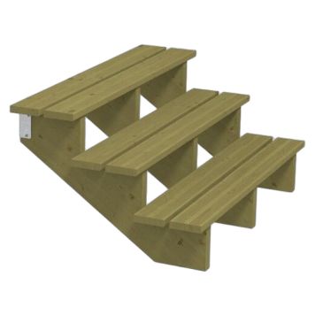 TERRASSETRAPP PLUS 3-STEG 34,2° TRYKKIMPREGNERT 75X51X120CM TERRASSETRAPP PLUS 3-STEG 34,2° TRYKKIMPREGNERT 75X51X120CM