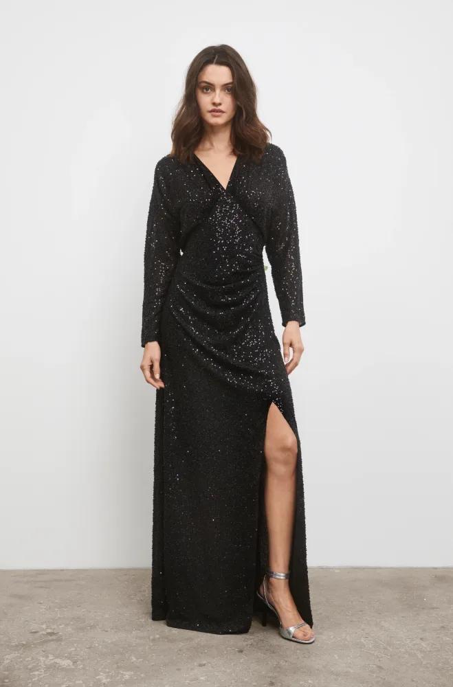 Debbie Sequin Dress - Black - Bilde 3
