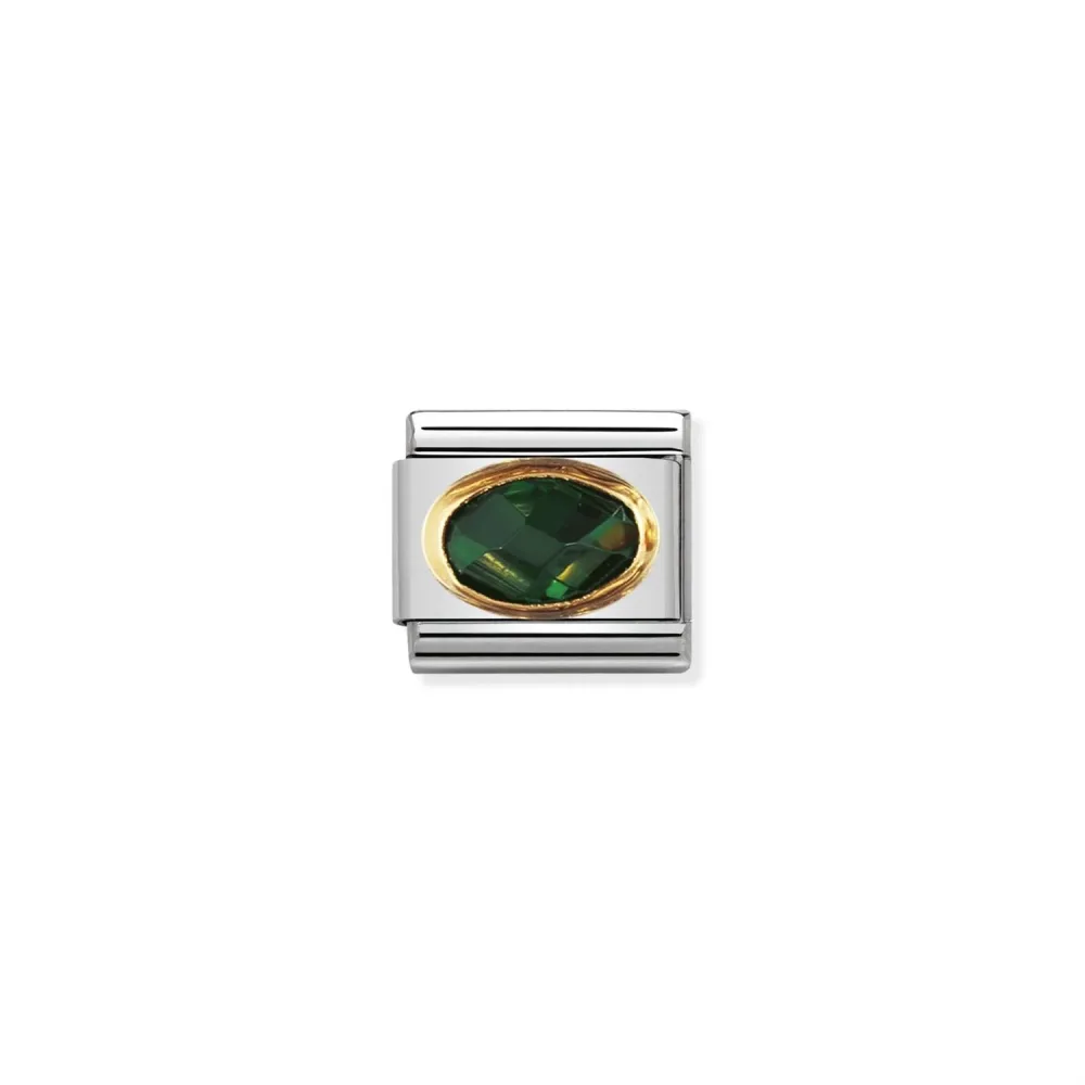Nomination – Link FACETED CUBIC 18k gold EMERALD GREEN Nomination – Link FACETED CUBIC 18k gold EMERALD GREEN