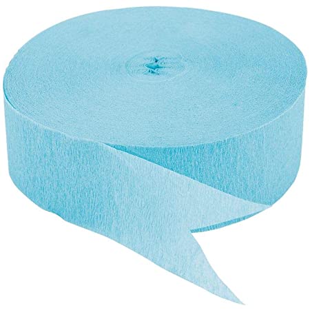 Crepe streamer rull, Lys blå Crepe streamer rull, Lys blå