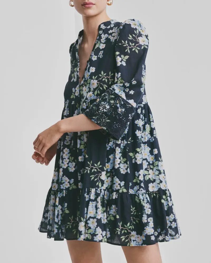 Cotton Slub Tunic Dress - Cherry Blossom - Bilde 3