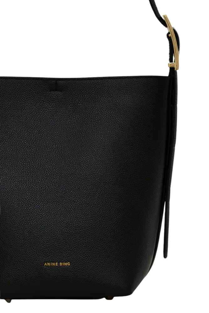 Elly Medium Bucket Bag Grained Leather - Black - Bilde 3