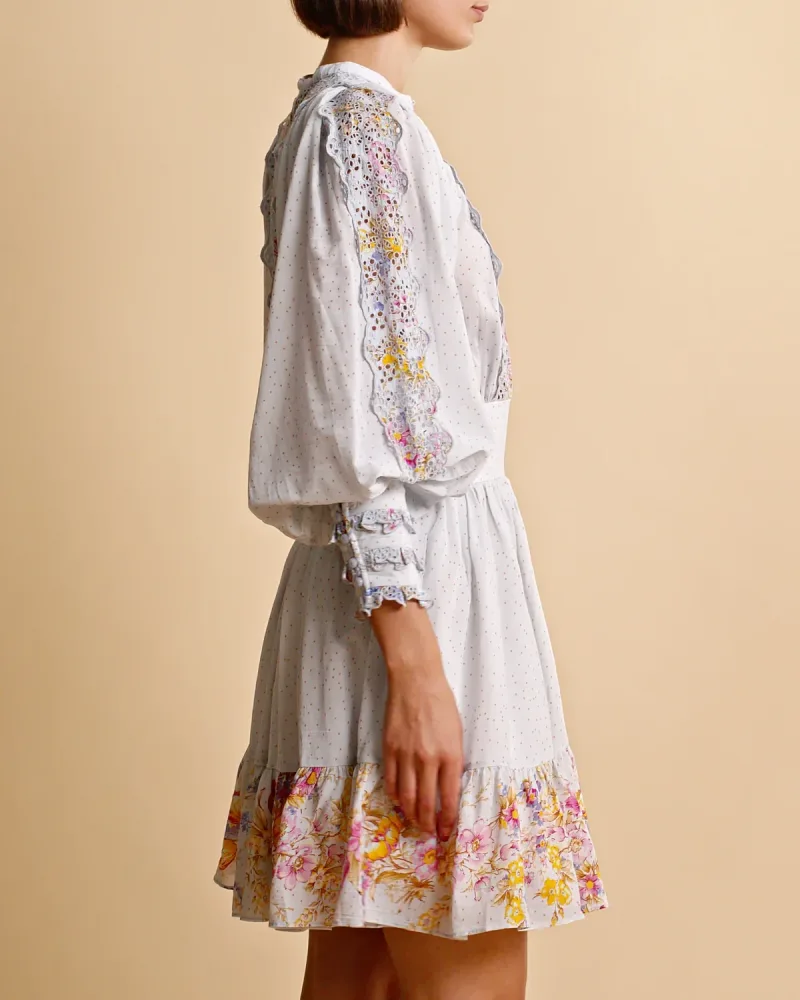 Cotton Slub Mini Dress - Flower Market - Bilde 3