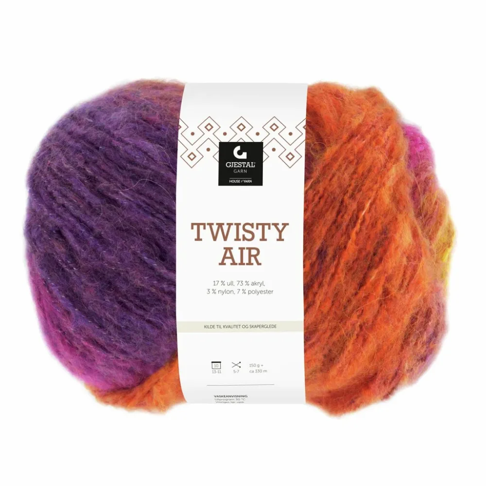 Twisty Air, 150g – 9103 Oransje/Lilla/Pink/Gul Twisty Air, 150g – 9103 Oransje/Lilla/Pink/Gul