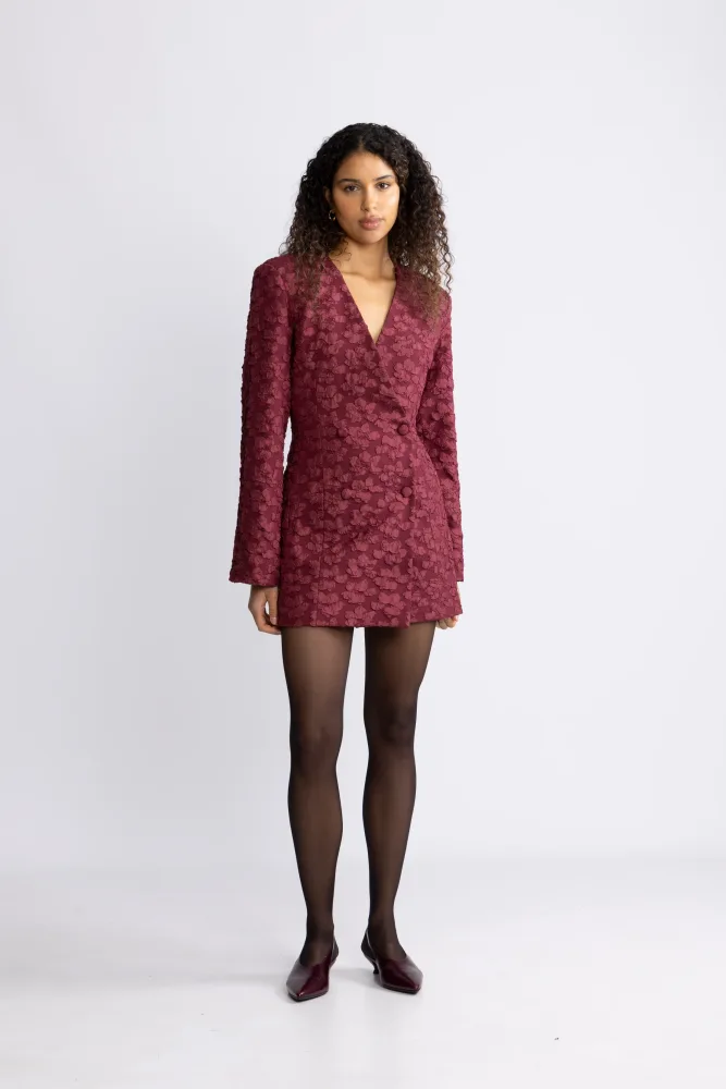 Jacquard Blazer Dress - Zinfandel - Bilde 3