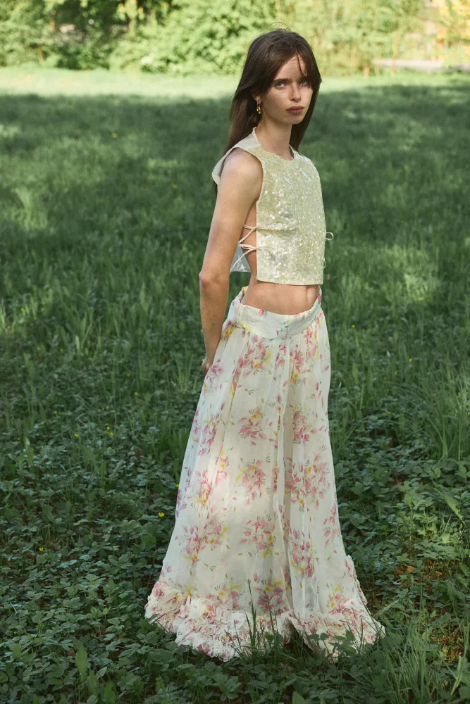 Sequin Top - Off-White/Yellow Sequins - Bilde 2