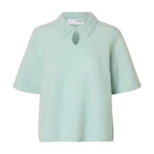 Sia Ras 2/4 Knit Key Hole Collar Neck – Blue Glow Melange