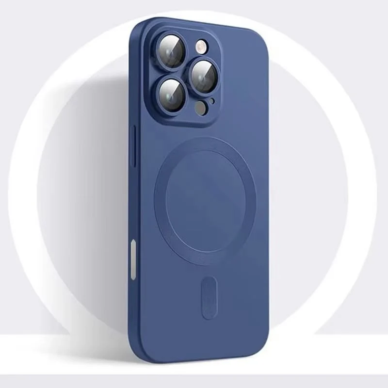 Magnetisk ladeetui med linsebeskytter for iPhone 15 Pro