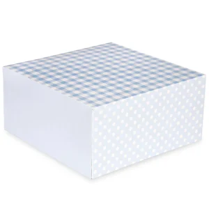 Kakeboks – Blå gingham – 26x26x12,5 – pk/1