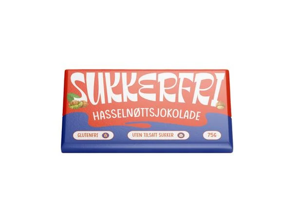 Sukkerfri HASSELNØTTSJOKOLADE 75g 1x22 - Bilde 2