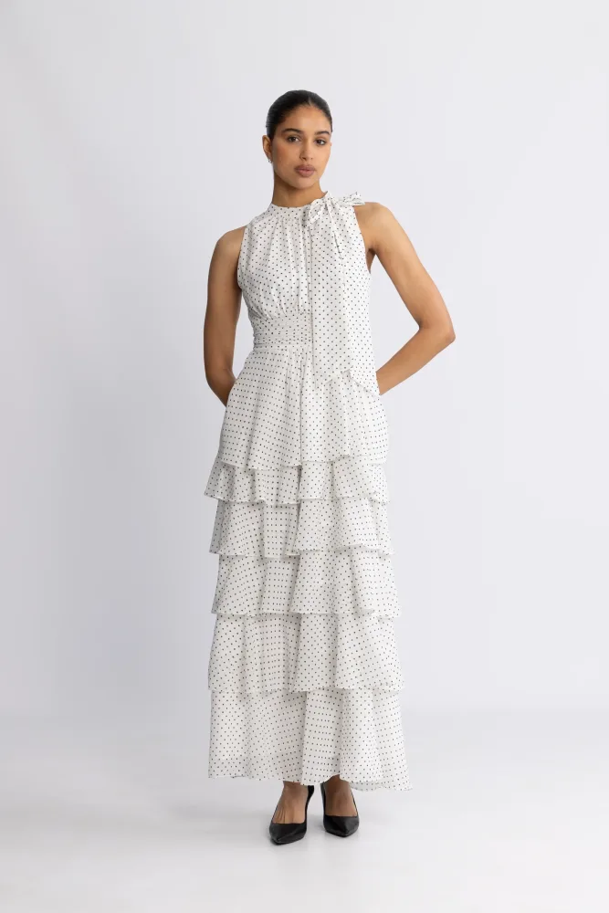Marli Dot Dress - White - Bilde 2