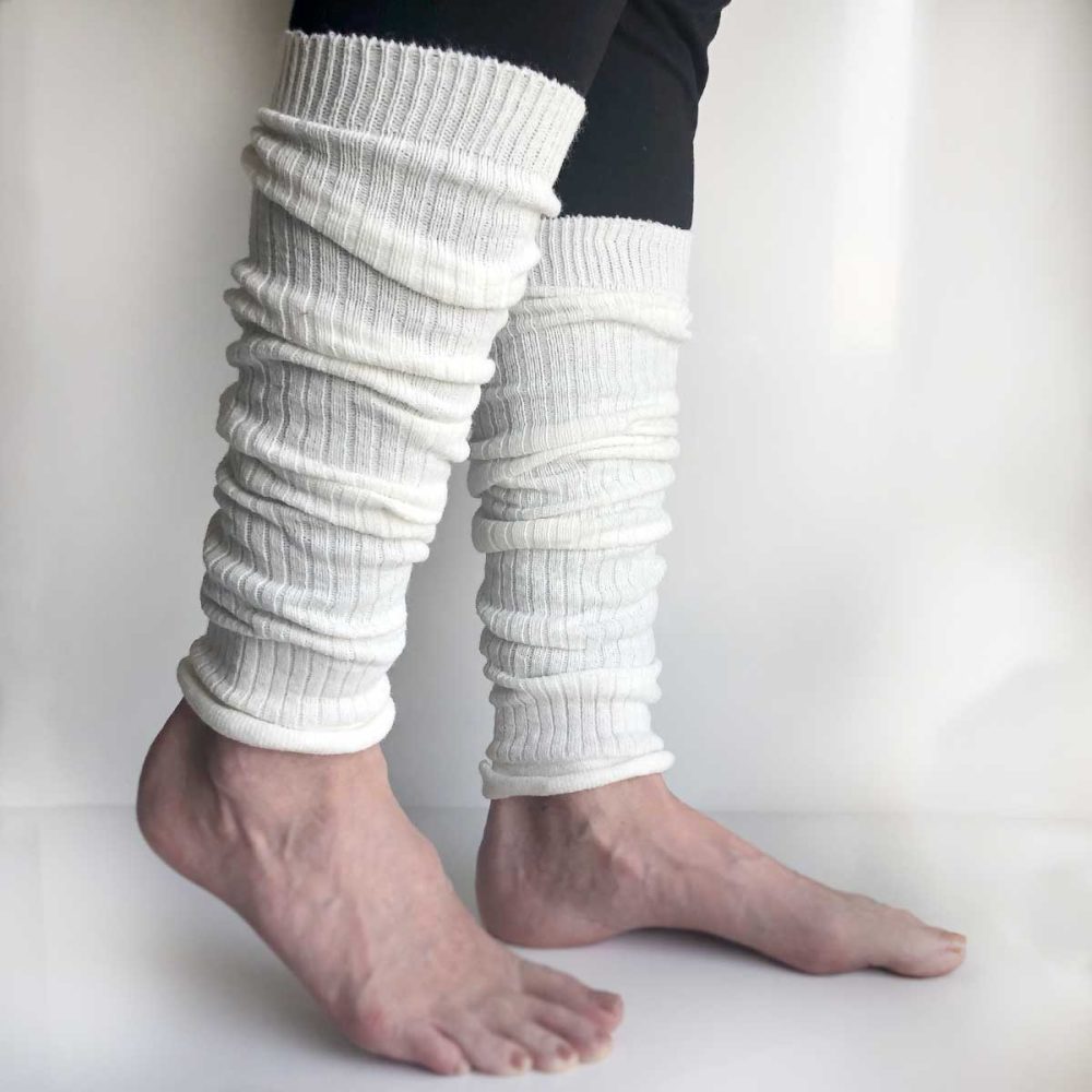Kremhvite leggvarmere med ull - "Leggings" - Bilde 2