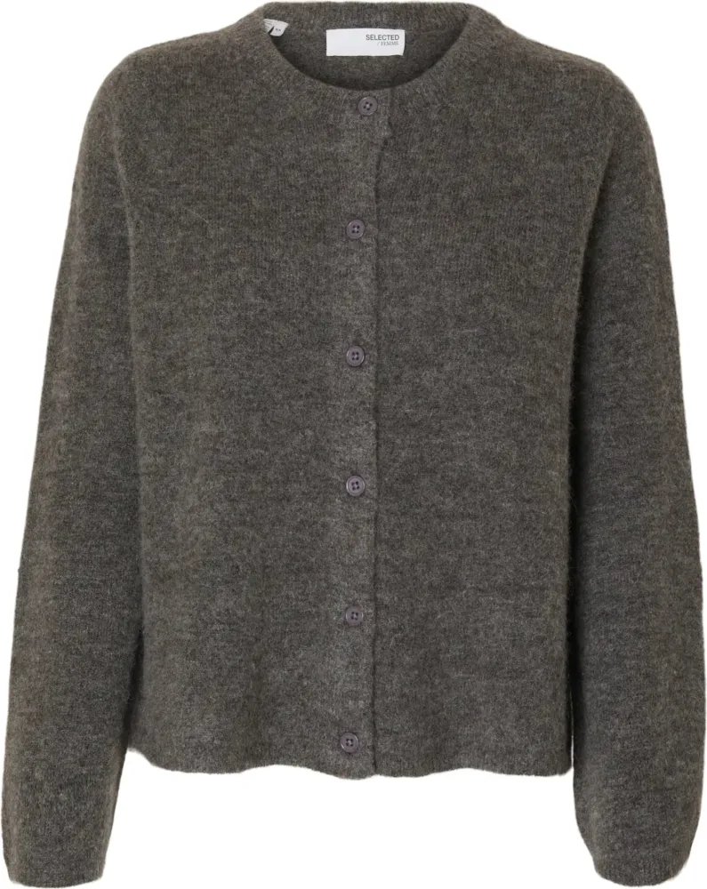 Lulu New Ls Knit Cardigan - Medium Grey Melange - Bilde 2