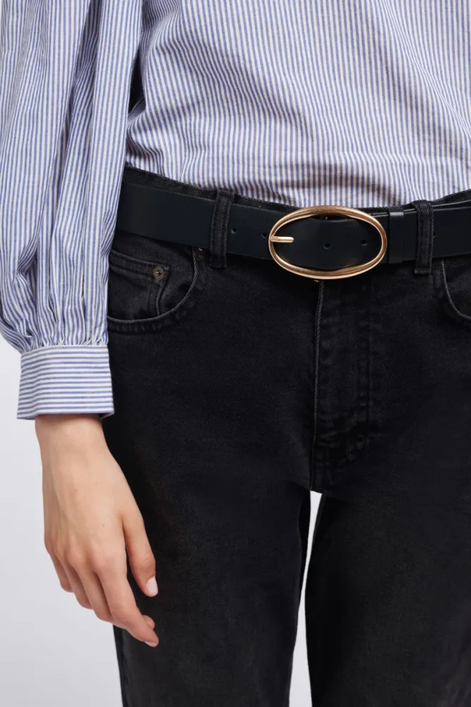VANESSA BRUNO - Oval Buckle Belt - Noir - Bilde 3