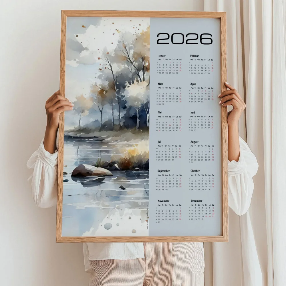 KALENDER 2026 - AKVARELL LANDSKAP I HØSTTONER - Bilde 2