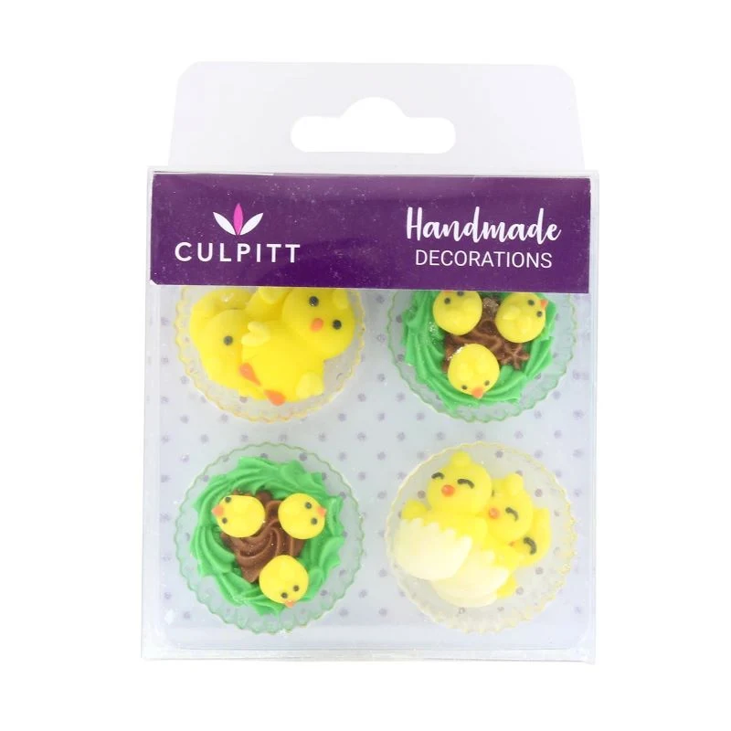 Culpitt Spiselig kakepynt Påskekyllinger 10/pk