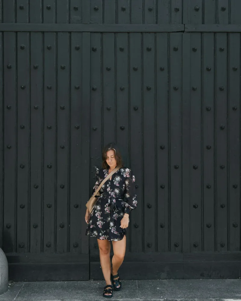 Heidi Print Flower Dress - Black - Bilde 3