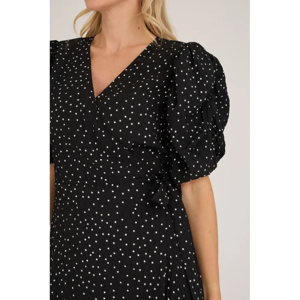 Sinda Dot Dress - Black/White - Bilde 3