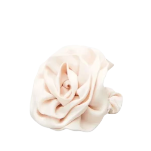 Satin Flower Hair Tie – Birch White
