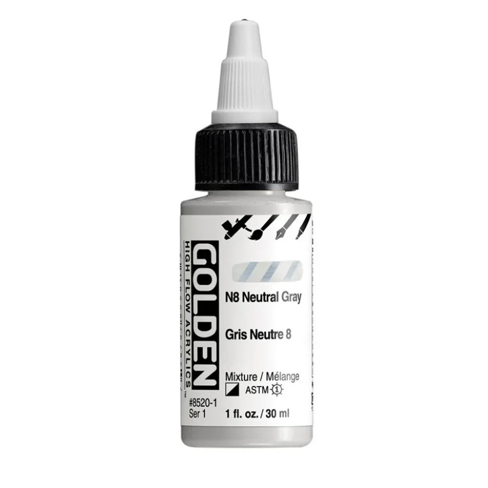Golden High Flow Acrylics 30ml - N8 Neutral Gray