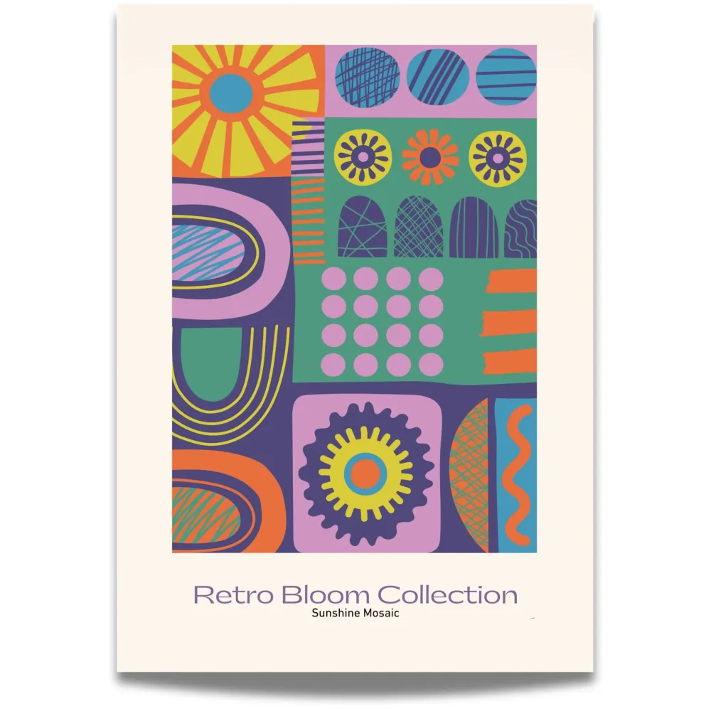 Sunshine Mosaic – Retro geometrisk plakat Sunshine Mosaic – Retro geometrisk plakat