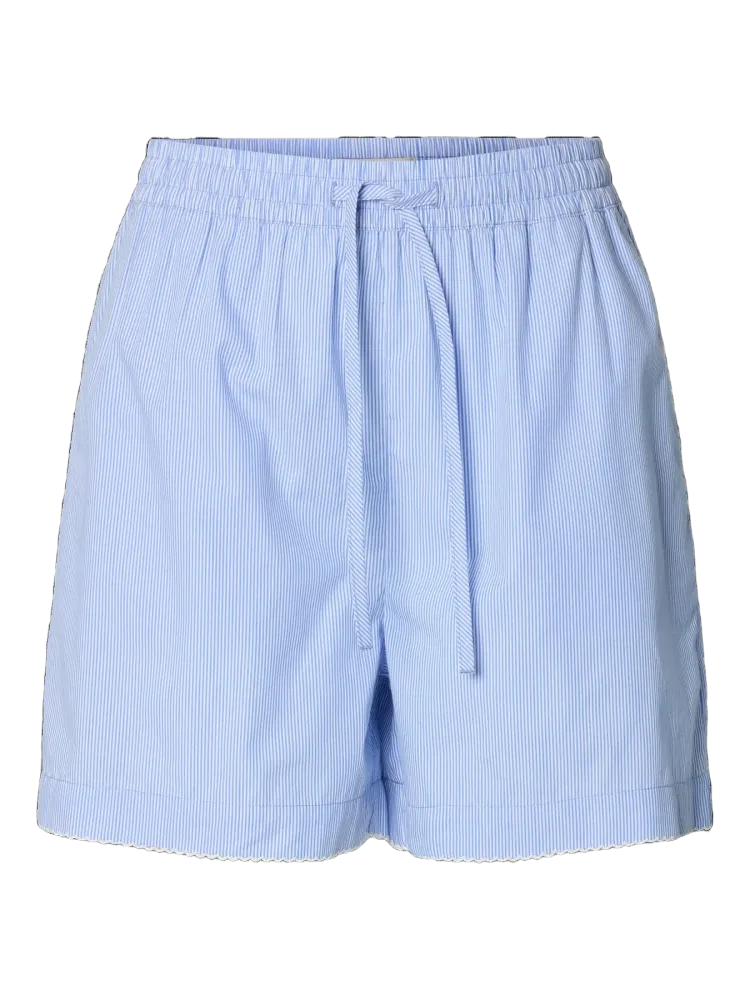 Gina Mw Crochet Edge Shorts B - Azurine Stripe