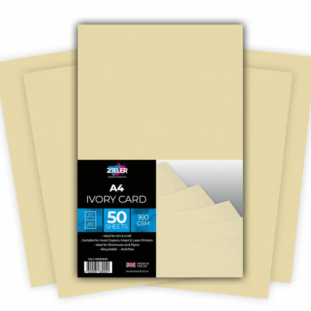 Zieler Card – Ivory, 160g, A4, 50 ark