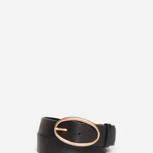 VANESSA BRUNO – Oval Buckle Belt – Noir