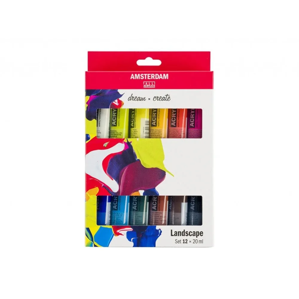 Amsterdam Standard 20ml – Sett 12 ass. Landskapsfarger