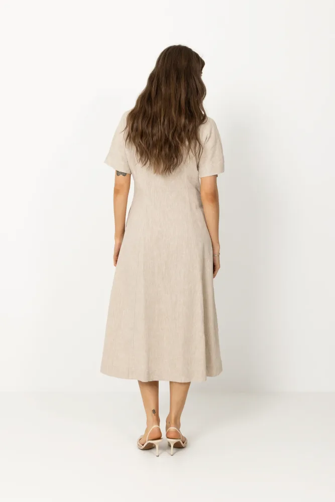 Viana Ginia 2/4 Dress - Sand Melange - Bilde 3
