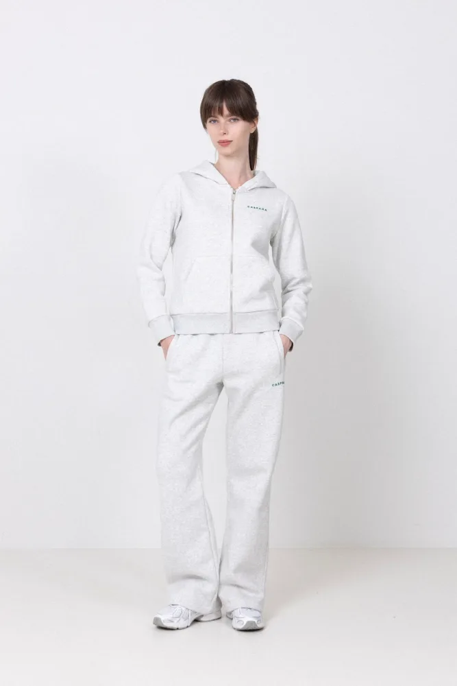 W. Cosmo Zip Hoodie - Grey Melange - Bilde 2