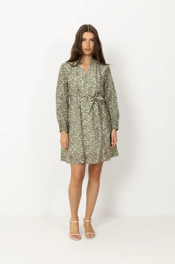 Seraphina V Dress Aop - Egret Flower - Bilde 2