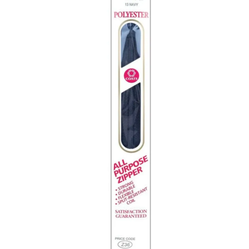 Glidelås i nylon (lukket) – 30cm Navy