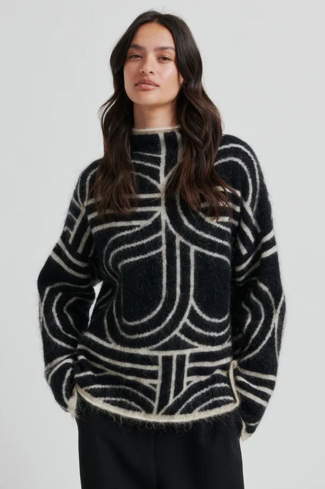 Signa Knit T-Neck - Black - Bilde 3