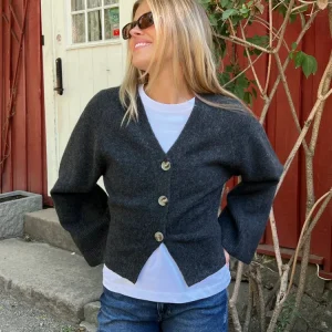 Elisabeth Knit Cardigan – Dark Grey Melange